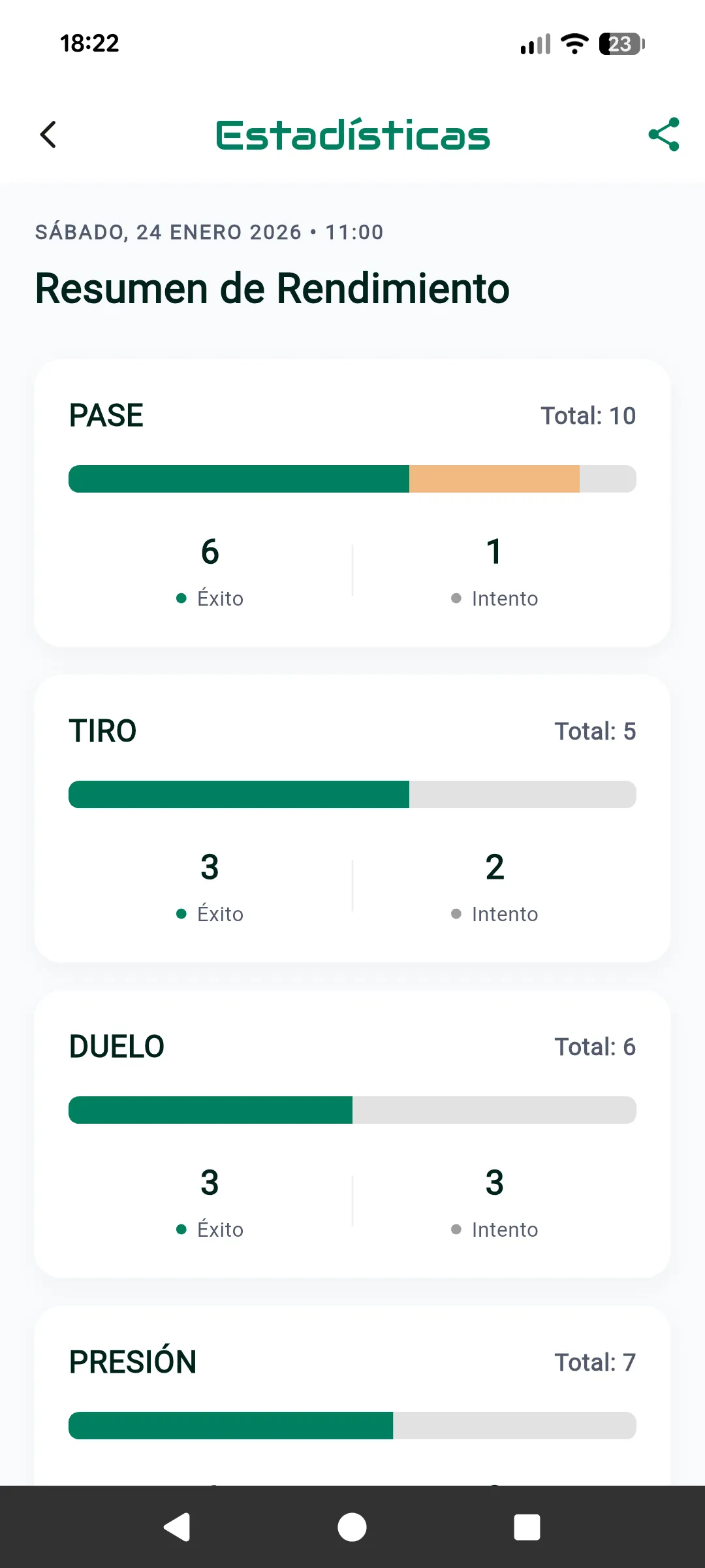 Vista de Estadísticas 1