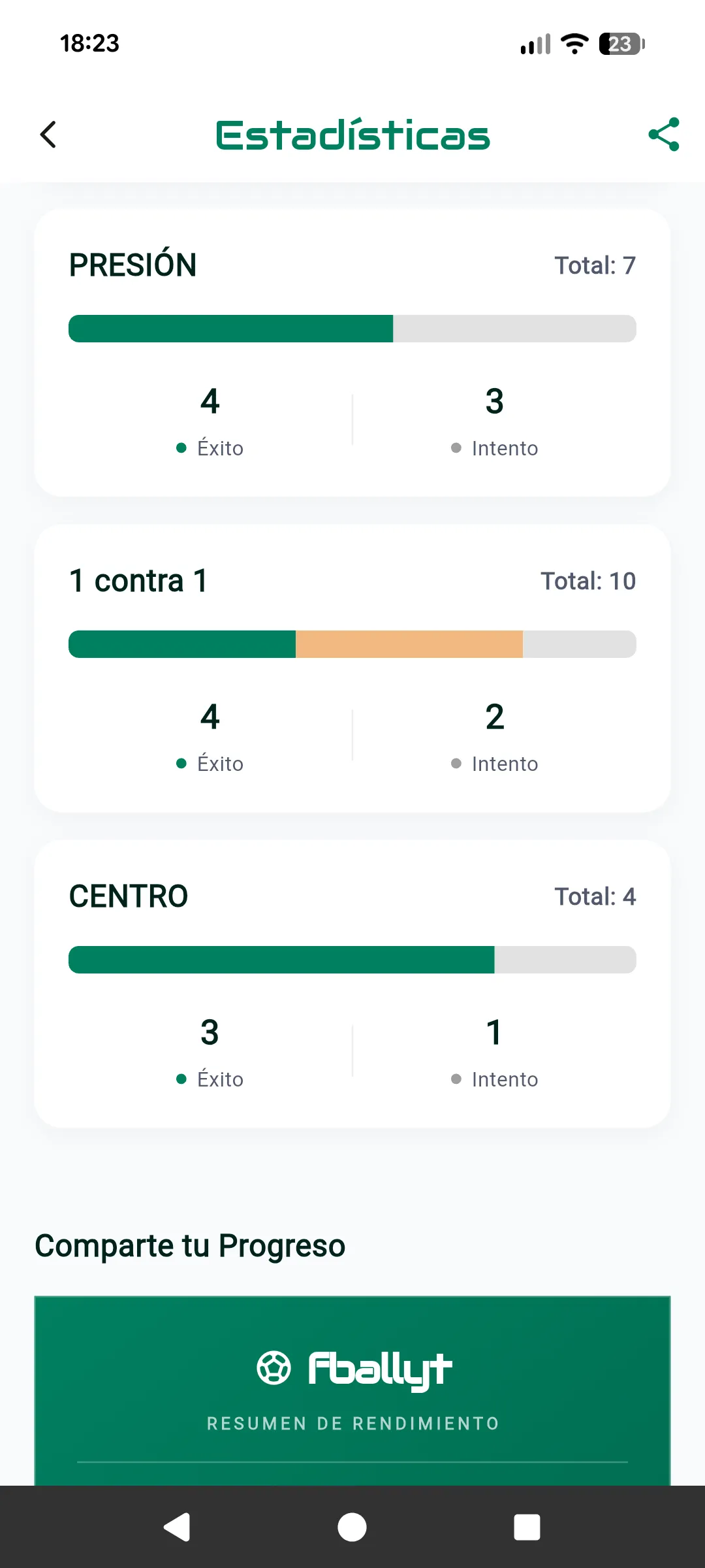 Vista de Estadísticas 2