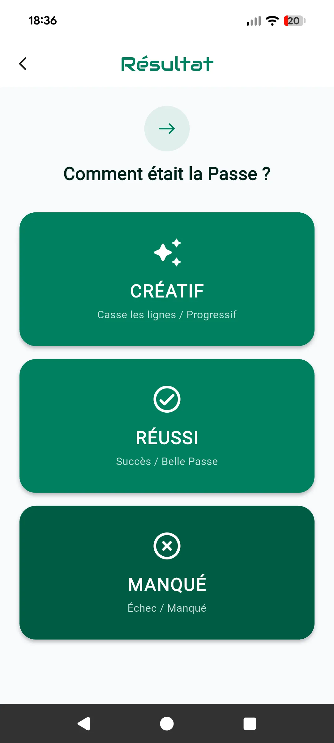 Résultat Action
