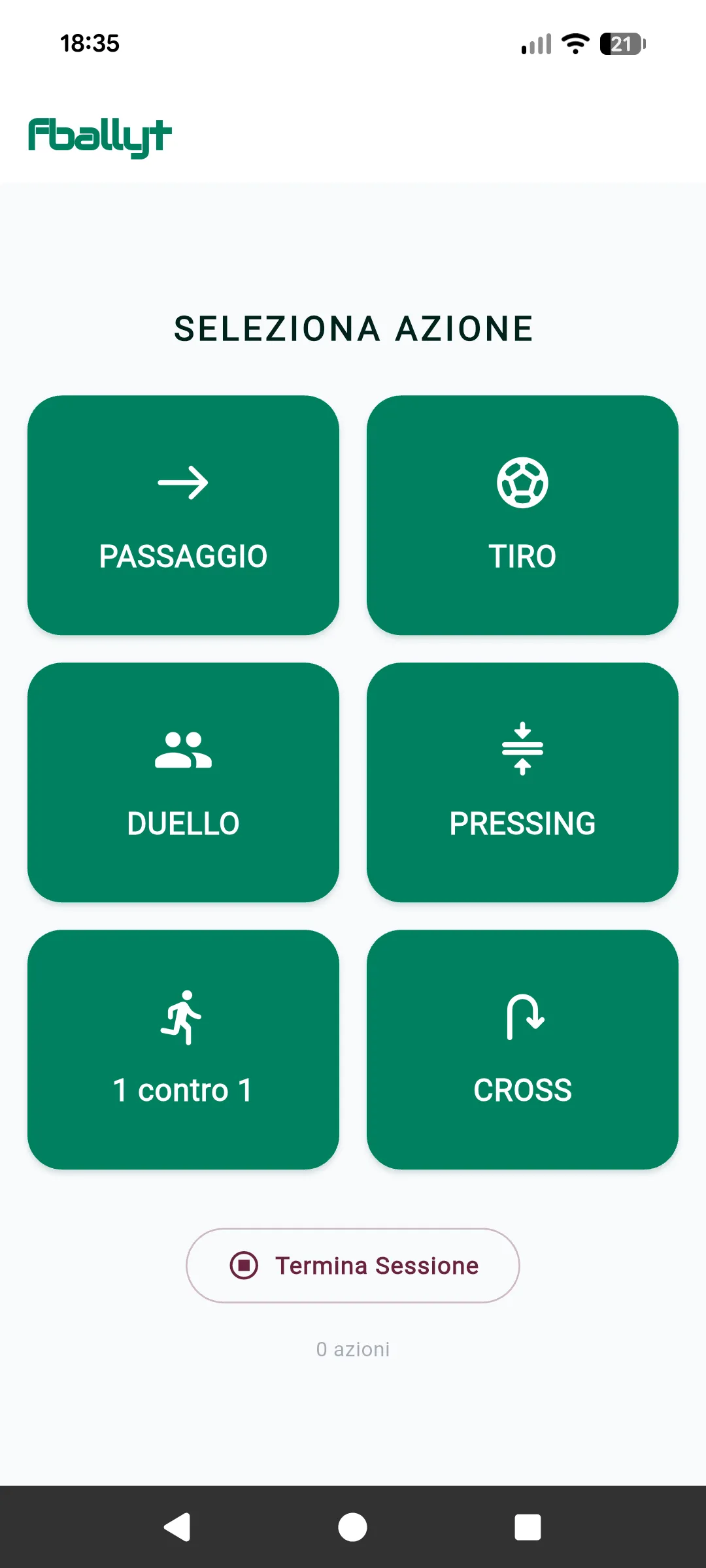 Menu Azioni
