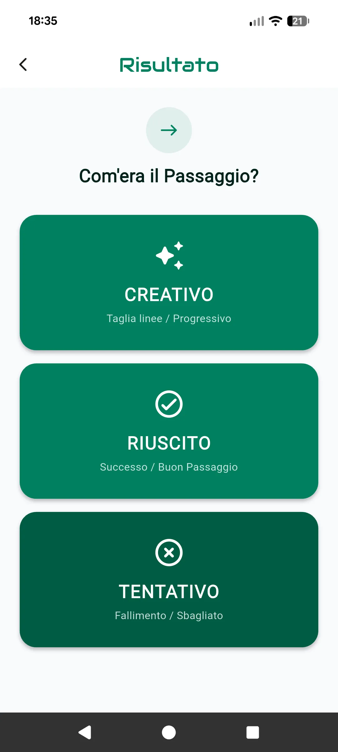 Risultato Azione